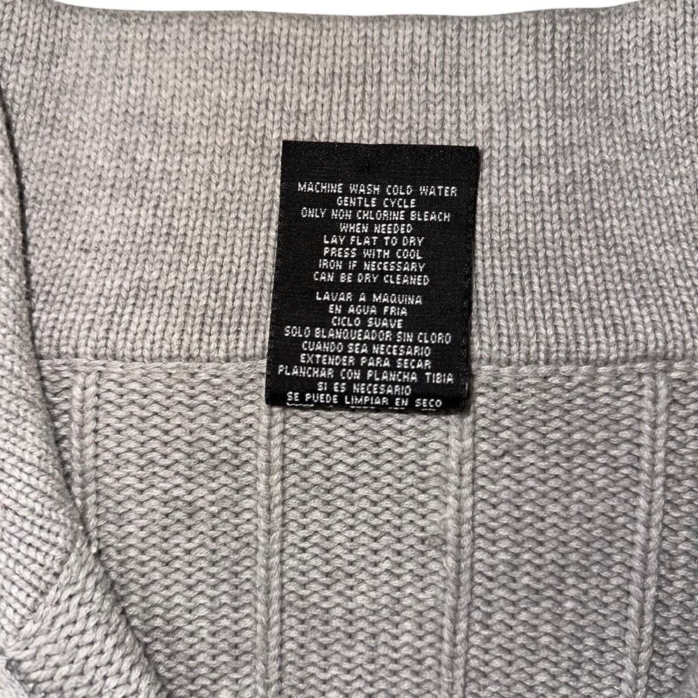 Ralph Lauren Polo Jeans Co. Men’s 100% Cotton 1/4 Zip Knit Gray Sweater Size XXL - Picture 5 of 7